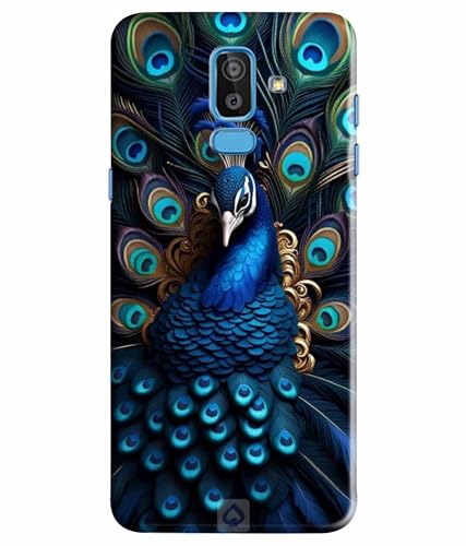 Image of Printed Hard Back Case Cover & Compatible for Samsung Galaxy J8 / Samsung Galaxy A6 Plus | Peacock Vector Art (Multicolor) - D1206