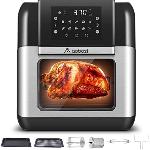 Freidora de aire AAobosi, Freidora sin Aceite 10L, horno eléctrico con  ventilador, 1500W Freidora de Aire Caliente, Deshidratar, Hasta 200°C, 10  Programas, Pantalla LED Táctil, con Accesorios Gratis - PREYCA