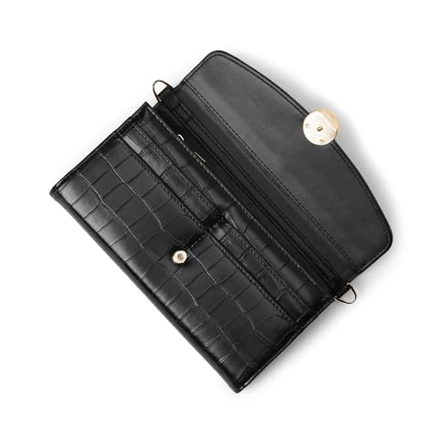 Image of Fastrack Women's Linklet Clutch | Detachable Chain, Card & Cash Slots, Magnetic Flap | Modern Evening Bag | 6 Months Warranty