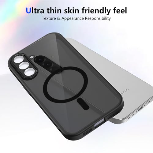 Image of Back Cover for Samsung Galaxy M17 5G / A17 5G / F17 5G, Back Cover Case Shockproof Matte PC + Side Black TPU Protective Case Magnetic Support Bumper Case Cover (Galaxy A17)