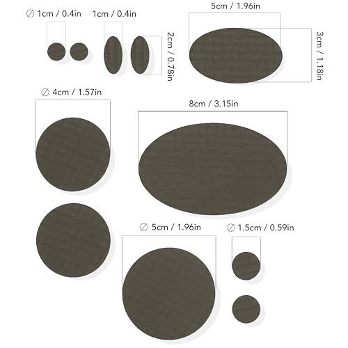 aZengear Repair Patches for Jackets, Tent, Shoe Toe, Air Mattress, Inflatables, PVC Gear - Waterproof, Self-Adhesive, Tear-Cold-Heat-Resistant, Down Puffer Coat (11 Pcs, Charcoal Brown)