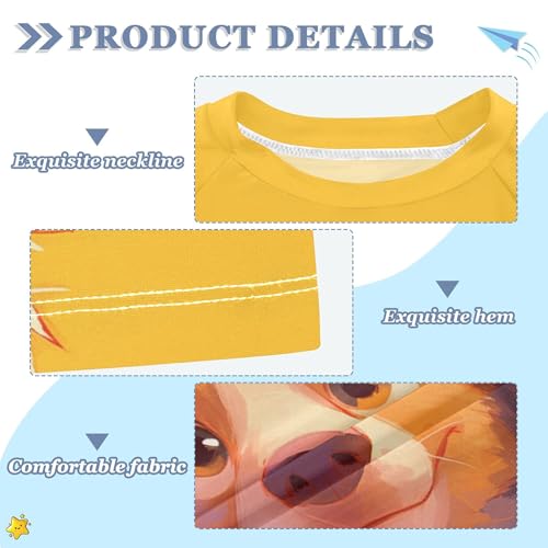 Cartoon Dog Yellow Kids Bathing Suit UV Protection Basketball Shirt Swimwear Beach Tops 3T3
