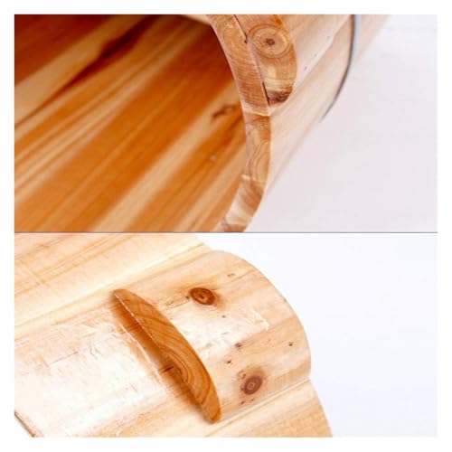 Bañera de pies de madera natural de ciprés grande miniatura 2