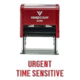 Urgent TIME Sensitive Self Inking Rubber Stamp (Red Ink) - Large 2 Pack