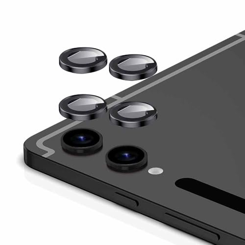 Zeking (2 Set for Samsung Galaxy Tab S10 Ultra Camera Lens Protector, Scratch-Resistant HD Clarity Ultra-Thin 9H Tempered Glass with Aluminum Edging, Individual Metal Lens Cover(Black)