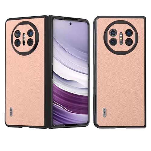 Étui cuir Huawei Mate X5 anti-choc | Cadre PC rigide et protection fine rose