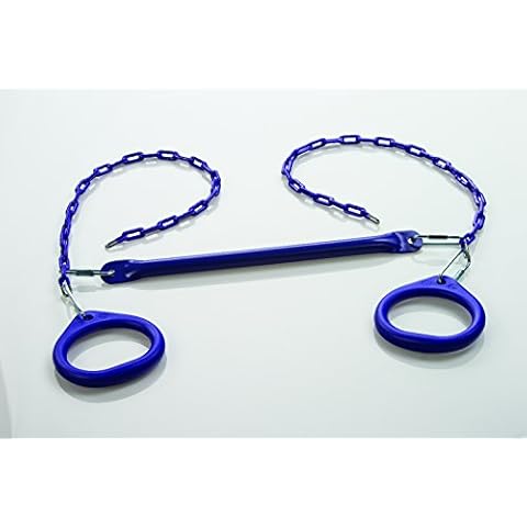 Standard Trapeze Bar with Rings | Purple | Compatible with Most Playsets | Easy to Install | 115lb Capacity | Swing Hangers Not Included | DIY Swingset Accessory | Backyard Playground Accessories Cover