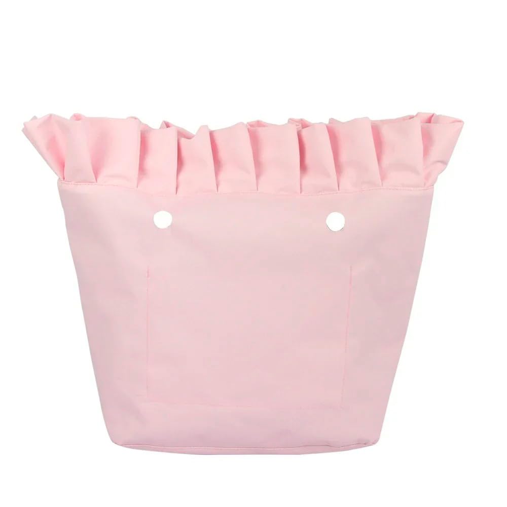 nuovo 1 Pz Colore Solido Ruche Pieghettato Fodera Interna Inserto Pieghevole Cerniera Tasca O bag Borsa Organzier per Classico Mini Obag (Rosa,Mini)