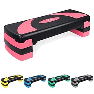 KL KLB Sport Adjustable Exercise Workout Aerobic Stepper Step Platform Trainer (Red)