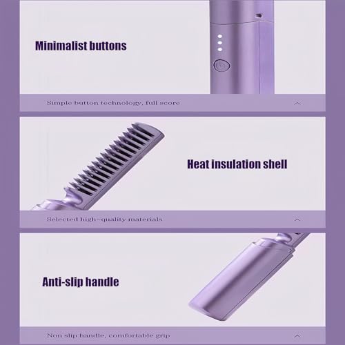 Plancha para el cabello iónica con función de cepillo, diseño no dañino para peinar y alisar suavemente, ideal para rizos y alisado seguro miniatura 3