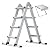 13.5FT Aluminum Foldabl Extension Ladder - Heavy-Duty A-Frame Adjustable Design for Home & Work, 330lbs Capacity, Retractable System with Safety Lock