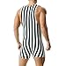 DTODWW Mens Striped Wrestling Singlet Bodysuit One Piece Swimsuit Stretchy Base Layers Pajamas Leotard Athletic Jumpsuit