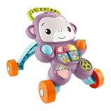 Fisher-Price Andador para bebés Monito morado Primeros pasos, juguete con música, luces y actividades para bebés y niños pequeños a partir de 6 meses, JGW90
