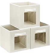 Homsorout Cube Storage Bin, Collapsible Storage Bins with Window, Decorative Baskets for Organizi...