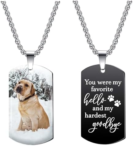 Custom Pet Memorial Necklace Dog Memorial Gifts for Loss of Dog Pet Loss Gift – Sympathy for Loss of Dog
