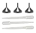 Riverrun 3 Small Metal Perfume Funnels + 12 Transfer Pipettes Droppers for Decanting Fragrance Aromatherapy Essential Oil Cologne Bottles Vials