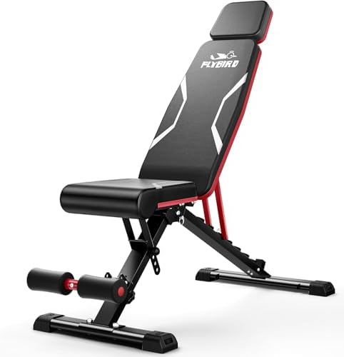 FLYBIRD Banc de musculation réglable avec appui-tête, banc de mus...