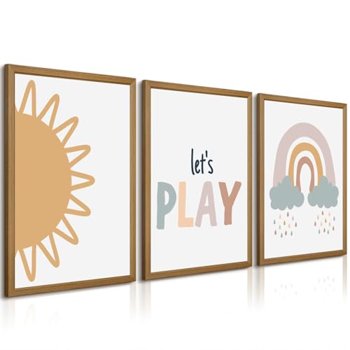 Toile pour chambre d'enfant sans cadre lot de 3 pour habiller un mur vide facilement