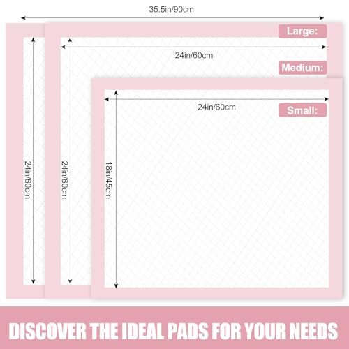 Image of 50 Pcs Disposable Changing Pads, 24 x 18 Inch, Pink, Small | Disposable Puppy Pads, Puppy Training Pads, Super Absorbent Potty Pads, Leak Proof Pet Training Pads for Puppies Cats Rabbits