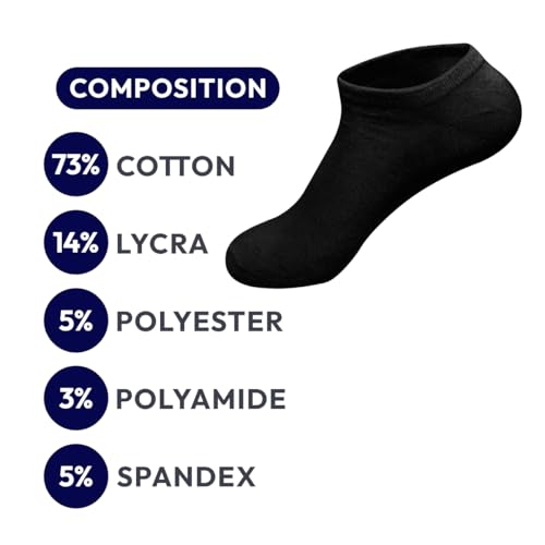 10-Pack Unisex Short Cotton Socks, Assorted Colors, Invisible Design, Polyamide Blend for Comfort3