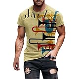 Männliches lässiges Rundhals-Kurzarm-T-Shirt mit 3D-Druck, Bluse, Oberteil, T-Shirt Hemd Langarm
