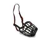 Ancol Dog Muzzle Gentle Strong Secure Basket Style for Aggressive Pets - Durable Plastic Biting Control Black - 30cm L x 10.5cm W - Size 8