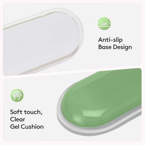 Lauspuck Gel Wrist Rest for Keyboard Mouse, Ergonomic Wrist Support Mouse Pad for Easy Typing Pain Relief, Comfortable Keyboard Wrist Pad, 2 PCS, Green Color Block — view 5