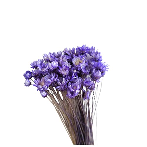 Ramo de 30 flores secas artificiales margaritas moradas miniatura 1