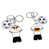 Qiknird 2 Pcs World Cup Keychain, Germany World Cup Jersey Football Keychain, Football Fan Gift & Souvenir, Sports Team Gifts and Party Favors, Soccer Ball and Germany Flag Jersey Design