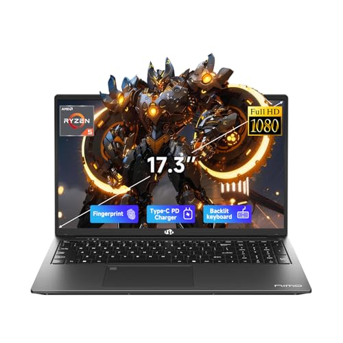 Image of NIMO 17.3 inch Light-Gaming-Laptop, 6 Cores AMD Ryzen 5 6600H 16GB RAM 1TB SSD (Up to 4.5GHz) Radeon 660M 100W Type-C FHD Backlit Keyboard for Content Creators & Business Student