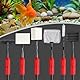 Geoyien Mulmsauger Aquarium, Aquarium Sauger, 7 in 1 Aquariumreiniger, Aquarium Reinigungswerkzeug mit langem Teleskopstiel, Schaber, Fischernetz, Reinigungsbürste, Gabel für Pflanzen, Sandrechen