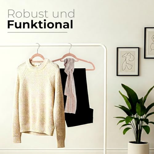 Utopia Home - Premium Kleiderbügel aus Samt (Rosa, 50er-Pack) – Ansicht 3