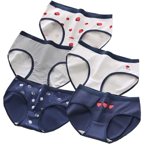 5 Pack of Big Youth Girls Underwear Breathable Comfort Hipster Briefs Panties