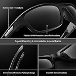 suoso Polarized Sports Sunglasses for Men: UV400 Protection Glasses Womens Wrap Around Goggles for Driving Fishing