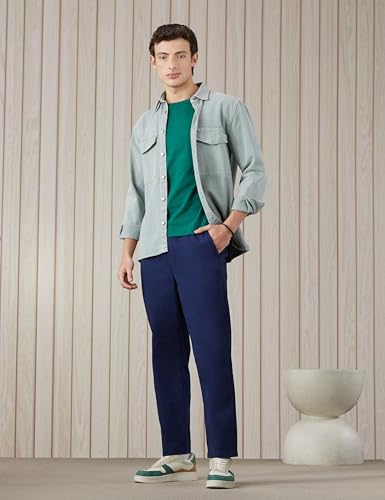 Image of Amazon Brand - Symbol Men's Relaxed Fit Casual Trouser (Elasticated Waistband | 100% Cotton | Available in Plus Sizes)