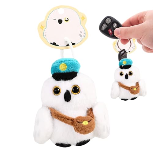 Llavero de peluche de búho, llavero de peluche de búho | Llavero de peluche de peluche,Llavero de peluche con forma de animales, juguete para adultos, niños, niñas, azul, Se référer au descriptif