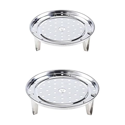 Steam Rack, 20cm and 22cm Multifunction Stainless Steel Removable Legs Steaming Stand Holder for Pot Pans Cover