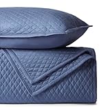 BIOWEAVES 100% Organic Cotton Quilts Queen Size - Diamond Stitched Quilted bedspreads - All Season Oversized Coverlet Set - GOTS Certified Bedding Set | 1 Quilt & 2 Pillow Shams