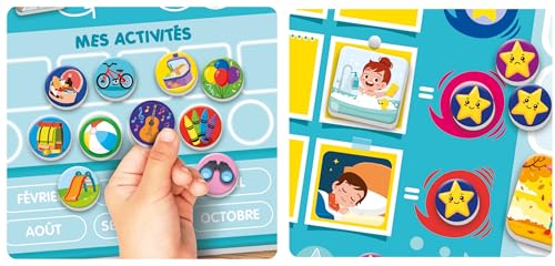 Clementoni | Mon Premier Calendrier Magnétique pour Enfants 4-6 Ans | 70 Magnets | Apprentissage Jours, Mois, Saisons, Météo, Humeurs | Autonomie et Vocabulaire | Idée Cadeau