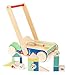 Small Foot- Chariot de Marche Move it, en Bois, avec 27 Blocs de Construction imprimés, pour Les Premiers Jouets, 11435, Multicolore