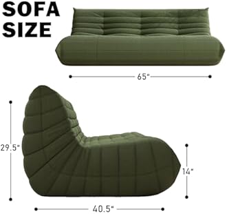 Big Bean Bag Chairs for Adults, 3 Seater Large Floor Sofa (Green)