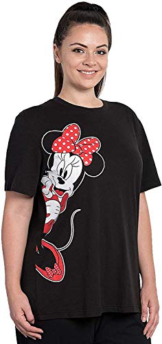 Disney Womens Plus Size T-Shirt Minnie Mouse Side Print (Black, 3X)