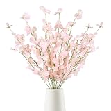 IPOPU 8PCS Artificial Sweet Pea Flowers 39' Fake Pink Flowers Long Stem Artificial Flowers for Tall Vase Wedding Party Home Decoration(Light Pink)
