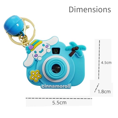Image of Mini Projector Camera Toy with Bell, Plastic Multicolor Design, Light Projection Feature, Cartoon Keychain for Kids
