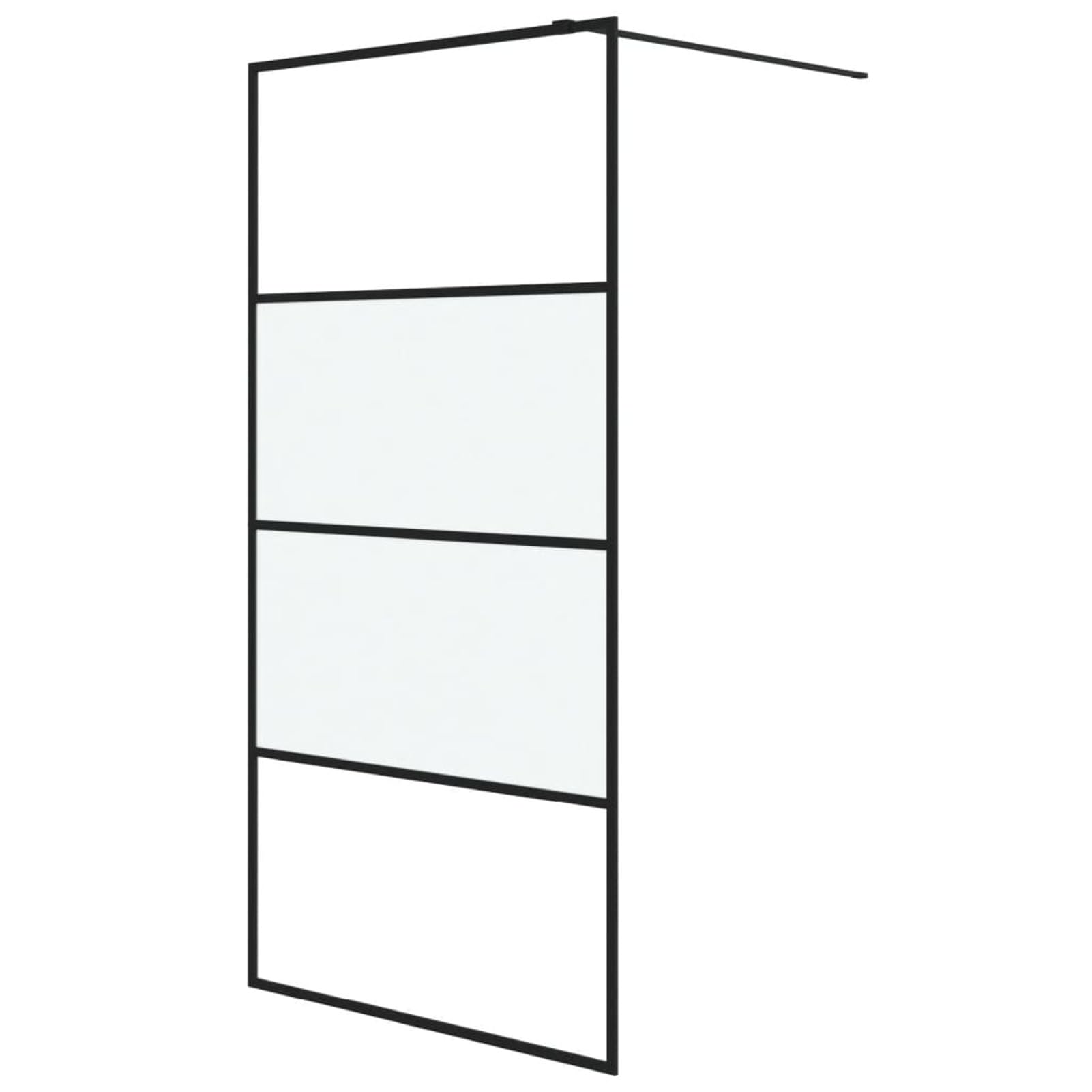 IKAYAA Mampara Ducha Fija 100 x 195 cm -Panel Pantalla Fijo Ducha de Vidrio ESG - Mamparas de Ducha Fija con Cristal Templado 5 mm - Mampara Fija Transparente Medio Esmerilado