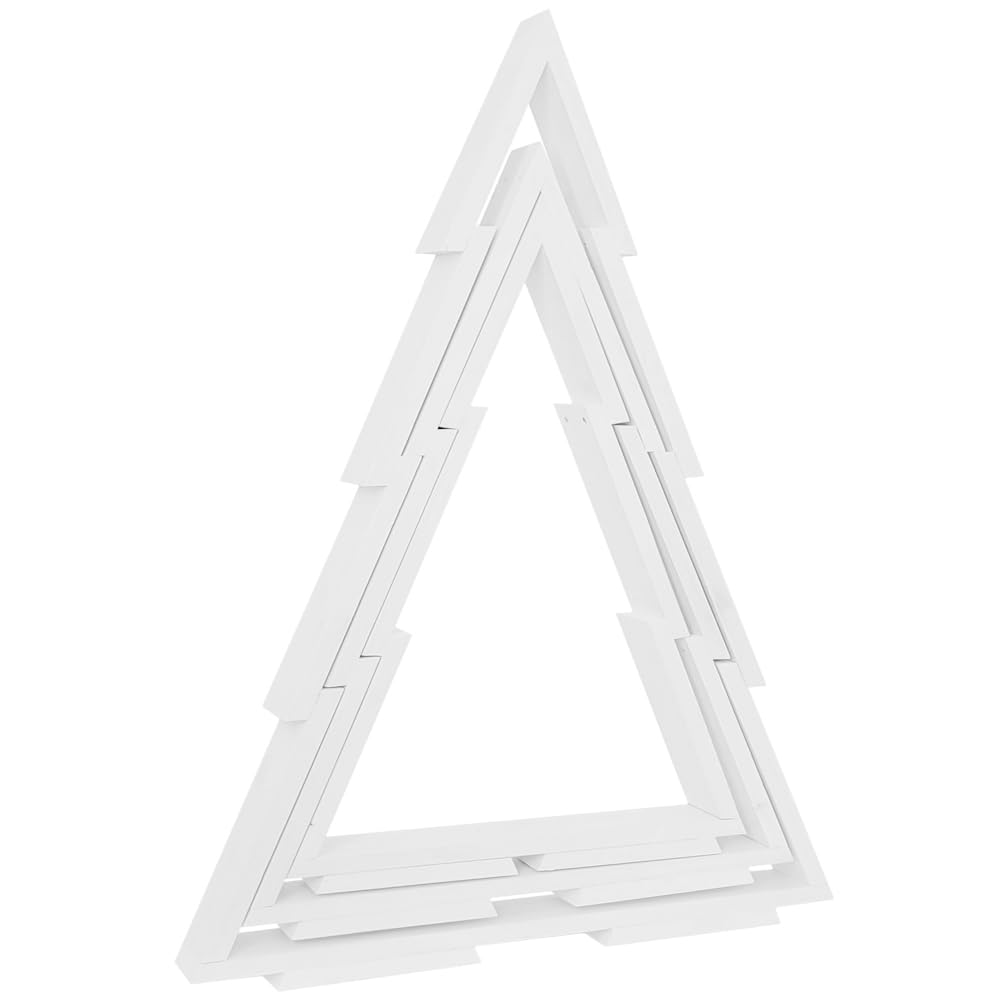 WEECO Set di decorazioni natalizie con 3 alberi di Natale in legno con illuminazione a LED, decorazione natalizia per esterni e interni, decorazione natalizia XLL fatta a mano con altezze di 113, 90,