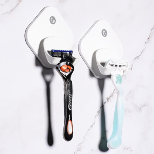 Support de rasoir auto-adhésif puissant fixation murale sans perçage pour douche - 3