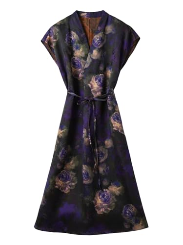 Robe en soie Hua Luo XiangYunSha HangErFeng avec jacquard pivoine de luxe