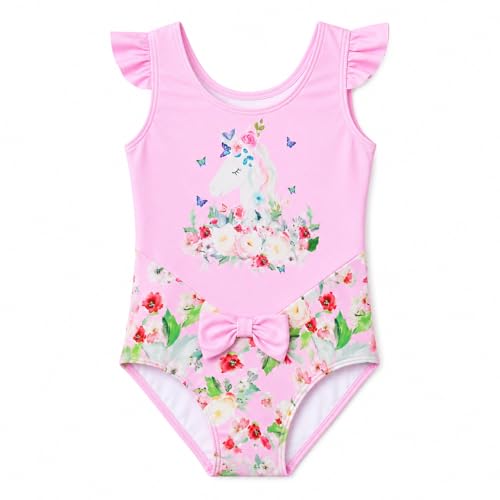Maillot de bain une pièce fille anti-frottement motif licorne piscine et plage