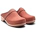 Sandgrens Handmade Swedish Wood Clogs for Women, Low Heel Mule US 7 | Tokyo Blush Nubuck LT, EU 38